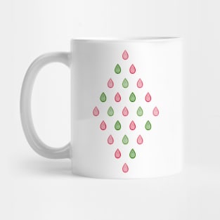 Pink and green raindrops pattern Mug